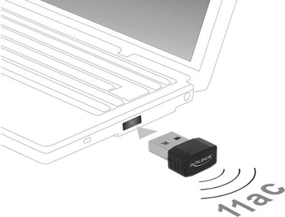 Kartelë rrjeti DeLOCK 12461, USB WLAN, 433 Mbit/s, e bardhë