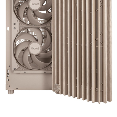 Kutia PC ASUS ProArt PA401 Wood Edition, mid tower, panel mesh, bezhë