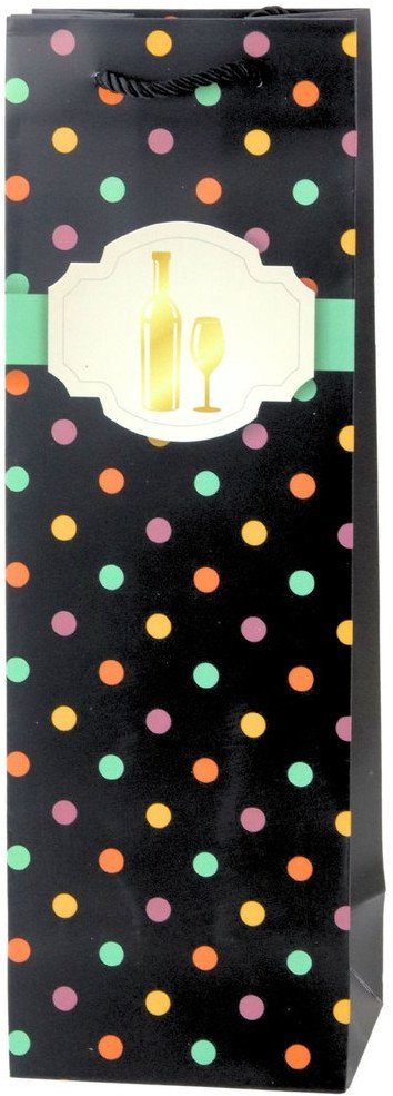 Qese dhurate per shishe vere me pika, 35 x 12 x 9 cm, shumeengjyrshe