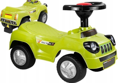 Makina lodër Ride-On OX-3372, makinë lëkundëse për kalamaj, me timon dhe fishkëllimë, jeshile