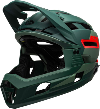 Helmetë çiklizmi Full Face Bell Super Air R Mips Spherical, MTB, e bardhë infrakuqe mat me shkëlqim