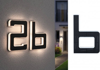 Shkronjë murale LED solare Paulmann Letter B, për jashtë, ndriçim i ngrohtë, e zezë