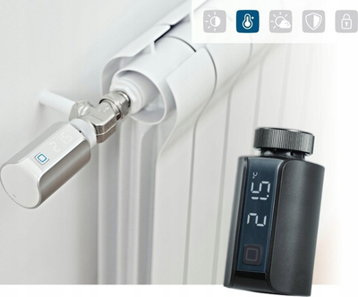 Termostat radiatori inteligjent Homematic IP Evo, kontroll përmes aplikacionit, anthracite