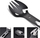 Mjet kampingu DA41 Tourist Essentials, 8 në 1, çelik inox, i zi