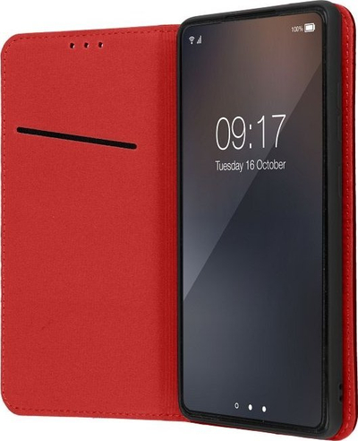 Këllëf telefoni Leather Smart Pro për Samsung A54 5G, lëkurë natyrale, me magnet, ngjyrë burgundy