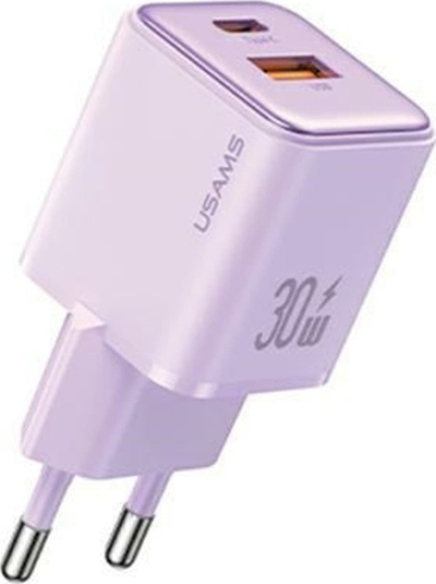 Karikues muri Usams X-ron PD30W, 1xUSB 1xUSB-C, PD3.0 QC, vjollcë