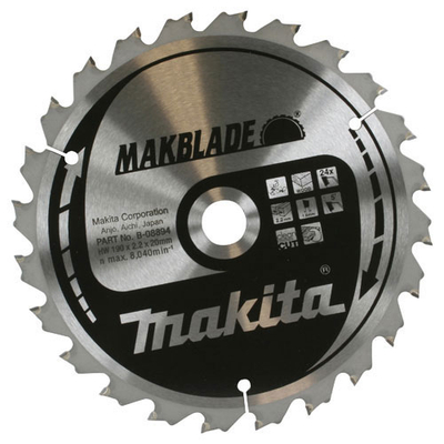 Disk sharrë për dru Makita Makblade, 190mm, 24 dhëmbë, argjendtë e zezë