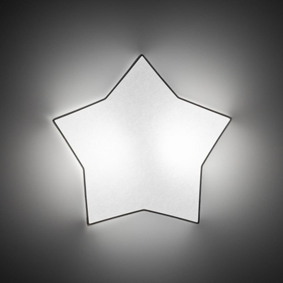 Llambë tavani STAR LINEN 5958, formë ylli, tekstil, e bardhë