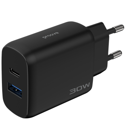 Karikues muri Proove Silicone Power 2, 30W, Type-C + USB, me kabllo Type-C në Type-C, i zi