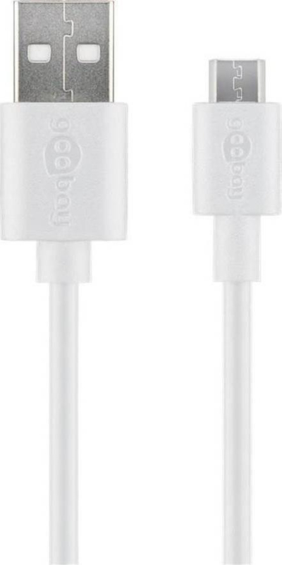 Kabllo USB Wentronic Goobay 43837, USB A në Micro USB B, 1m, e bardhë