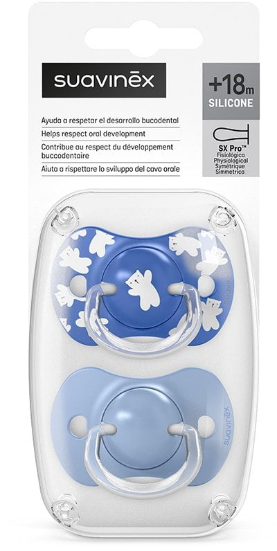 Cucë fiziologjike Suavinex SX Pro Blue Wild, +18 muaj, silikon, blu