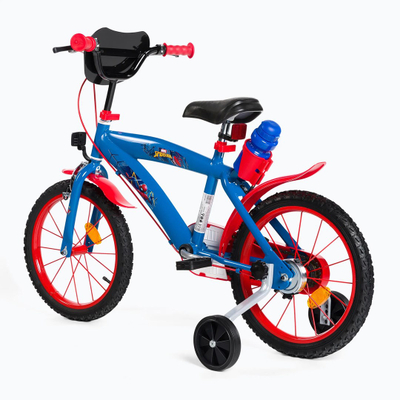 Bicikletë fëmijësh Disney Spider Man 16", me rrota ndihmëse, e kuqe blu