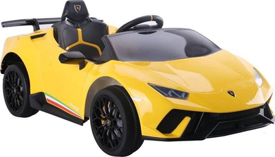 Makina elektrike për kalamaj Lamborghini Huracan, 12V, me telekomandë 2.4G, e verdhë