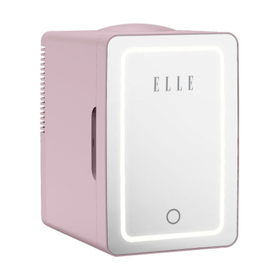 Mini frigorifer Elle Home ESDAF01PUEU, 6L, pasqyrë me LED, rozë