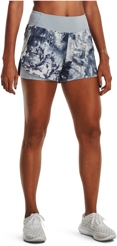 Кратки тренинг шорцеви за жени Under Armour UA Train Anywhere 2n1 Print, 2 во 1, со принт, сини