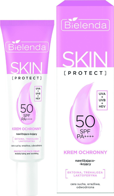 Krem fytyre Bielenda Skin Protect, SPF50, që lag dhe qetëson lëkurën, 40ml