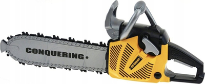Играчка моторна пила Power Tools Conquering, пластична, за деца, жолто сива