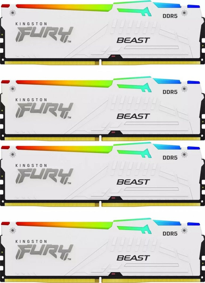 Memorie Kingston Fury Beast RGB, DDR5, 128 GB, 5200 MHz, CL40, KF552C40BWAK4-128