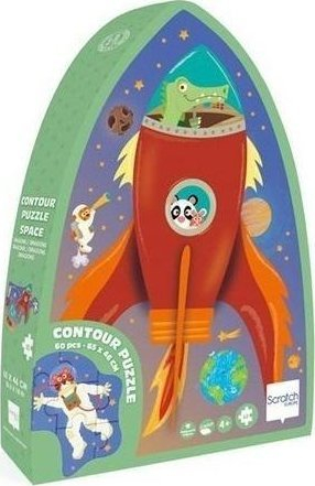 Детски сложувалка Scratch Contour Space, 60 делови, повеќебојна
