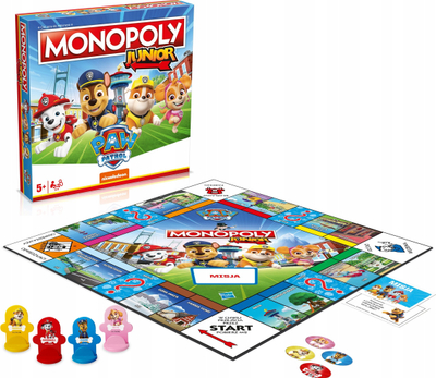 Lojë tavoline Monopoly Junior PAW Patrol, për fëmijë, shumëngjyrëshe