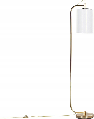 Lampë dyshemeje Beliani Liberia, metal bakri, 155cm, e bardhë