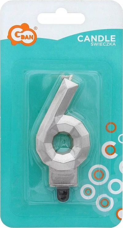 Qiri ditlindje Godan Diamond Metallic, numri 6, 7.6cm, argjendi metalik