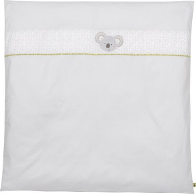 Komplet jorgani për bebe Fehn Bedding Koala, 80 x 80 cm, pambuk, i bardhë me gri të çelët