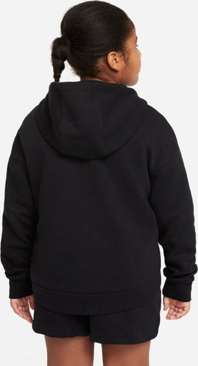 Bluzë me kapuç Nike Sportswear Club Fleece për goca, zinxhir i plotë, junior, e zezë