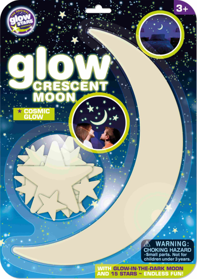 Set dekorativ Brainstorm Glowstars, hënë gjysmëhënë edhe 15 yje, vetëngjitës