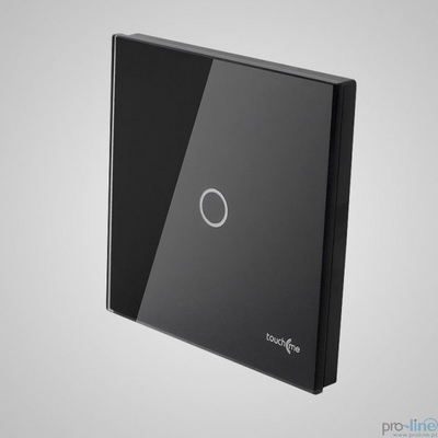 Panel xhami për prizë Touchme TM701B, 86x86mm, një lidhës, i zi