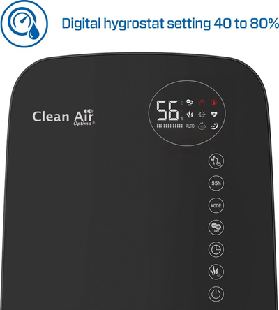 Навлажнувач на воздух Clean Air Optima CA-607B, ултразвучен со јонизатор, УВЦ лампа, до 65m², црн