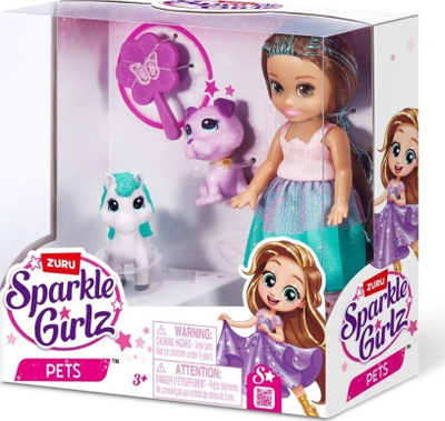 Kukullë Zuru Sparkle Girlz Unicorn Fairy, 12cm, me unicorn shoqërues, shumëngjyrëshe