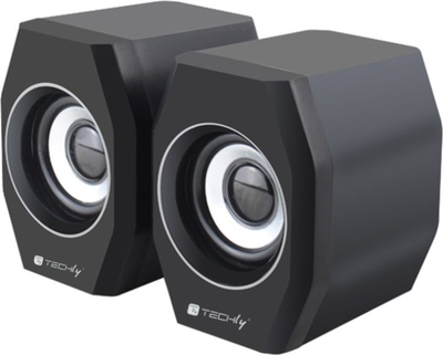 Altoparlantë për kompjuter Techly, USB 2.0, jack 3.5mm, të zinj