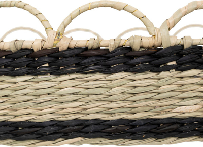 Tabaka servirje Atmosphera Round Woven Seagrass, 35cm, bari deti, bezhë me të zezë
