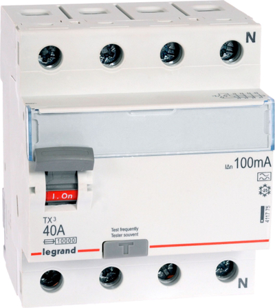Ndërprerës diferencial Legrand TX3 P304, 4P, 40A, gri