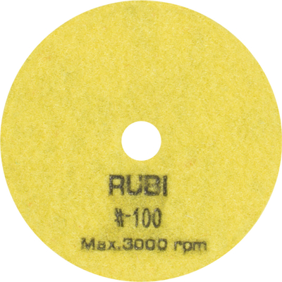 Disk polirimi i thatë Rubi, 100 grit, 100mm, i verdhë