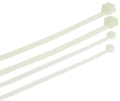 Lidhëse kabllosh Plast-Rol White, 4.8 x 200mm, set 100 copë, të bardha