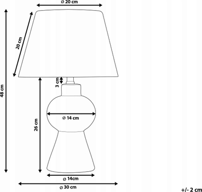 Lampë tavoline Beliani FABILOS, qeramike, 48 cm, gri