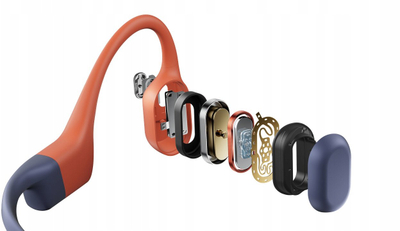 Kufje sportive Shokz OpenSwim Pro, Bluetooth MP3, IP68, ngjyrë e kuqe-portokalli