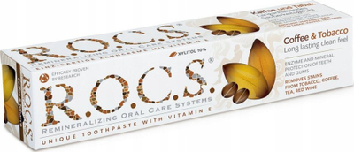Pastë dhëmbësh R.O.C.S. Coffee & Tobacco, për njolla nga kafeja e duhani, 60 ml