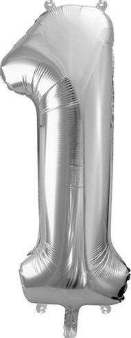 Balonë folie XXL numri 1, 86cm, argjendi