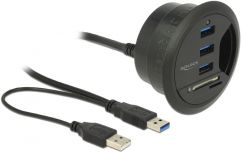 Hub tavoline DeLOCK 62869, 3x USB 3.0, lexues karte SD, i zi