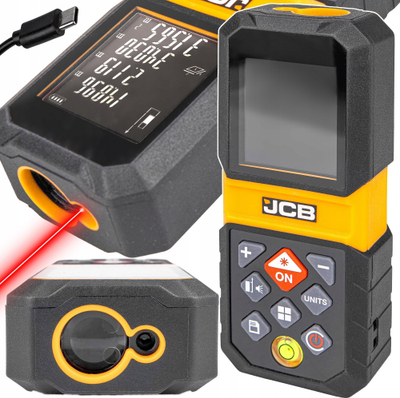 Matës lazer distances JCB Digital Meter 80M, ekran LCD, USB C, i verdhë