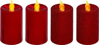 Set qirinjësh Colorama Votive, 4 copë, 7cm, të kuq