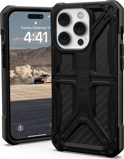 Mbulesë telefoni UAG Monarch për iPhone 14 Pro, 6.1", karbon fiber, e zezë