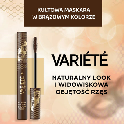 Maskarë Eveline Cosmetics Variété Lashes Show, volum edhe definim, kafe, 10 ml