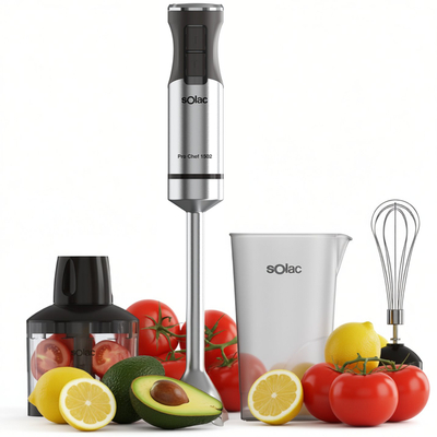 Blender dore Solac Pro Chef 1502, çelik inox, me aksesorë, i zi argjendtë