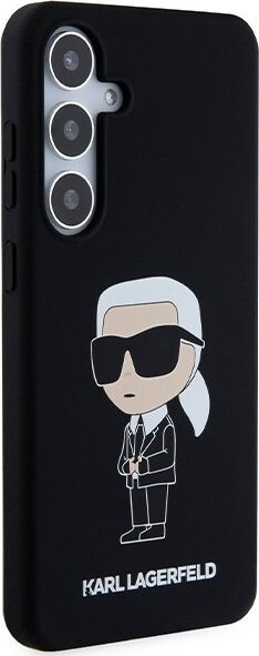 Kapak telefoni Karl Lagerfeld Ikonik NFT Liquid Silicone për Samsung Galaxy S24, cover mbrapa, i zi