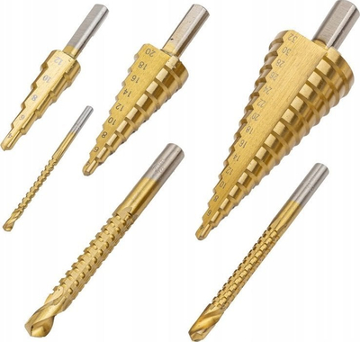 Set stërvitjesh graduale metali FORSAGE F-44706, 6 copë, 4-32 mm, HSS TIN