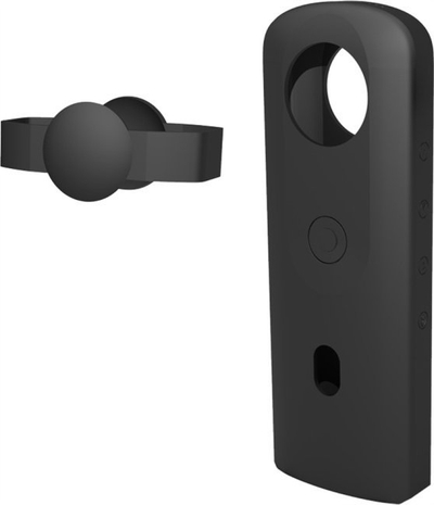 Këse silikoni Puluz për Ricoh Theta SC2, me kapak lente, e zezë